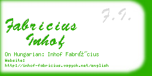 fabricius inhof business card
